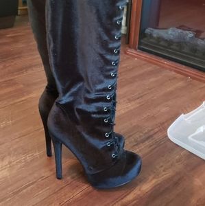 over knee lace up boots